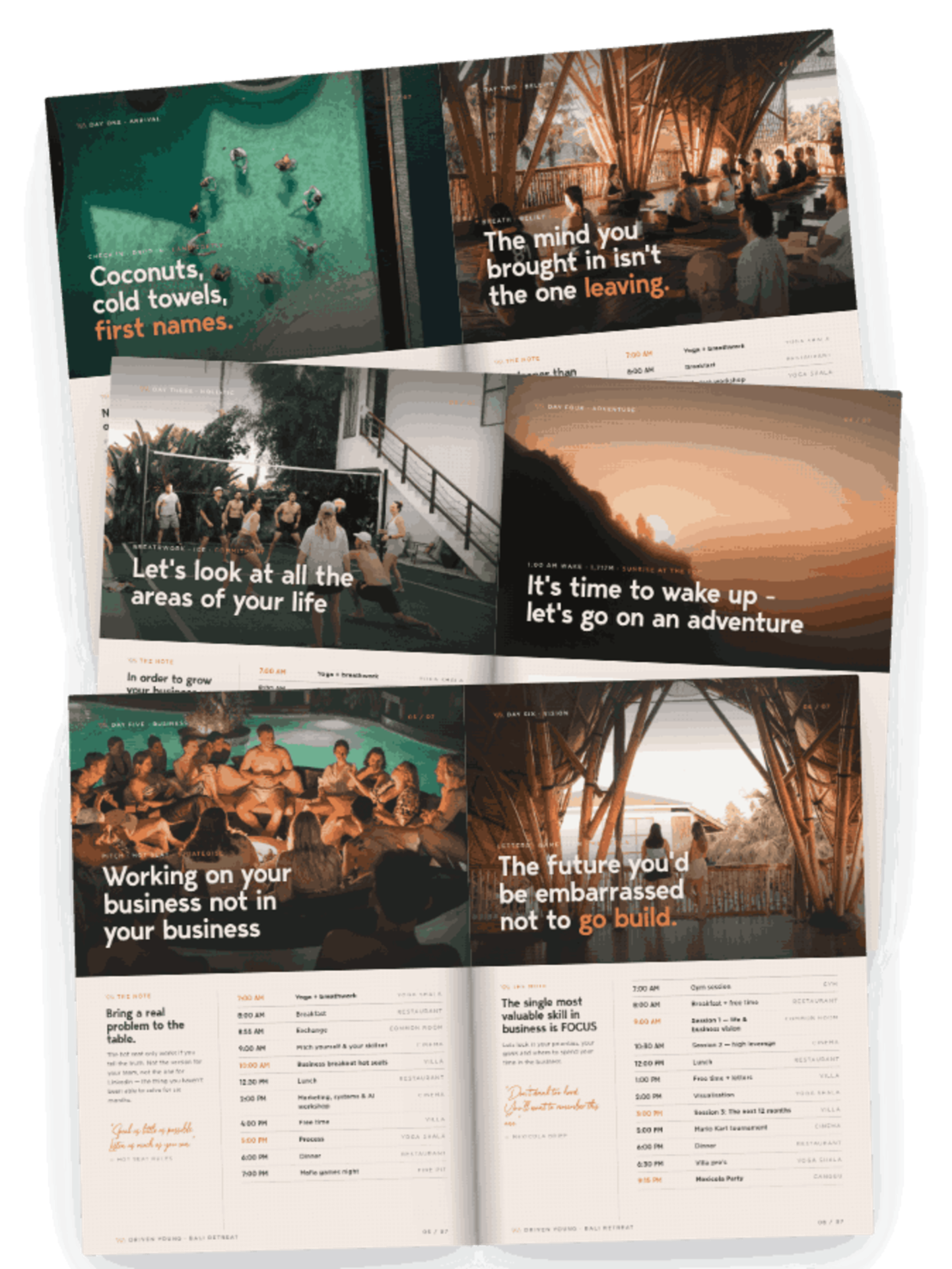 Driven Young retreat itinerary preview